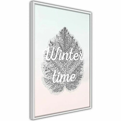 Paris Prix Affiche Murale Encadrée Winter Leaf 20 x 30 cm Blanc