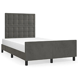 Maison Chic Lit adulte - Cadre Structure de lit avec tête de lit Contemporain Gris foncé 120x200 cm Velours -MN52828