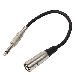 Wewoo Câble 30cm XLR 3-Pin Mâle à 1/4 pouce 6.35mm XLR Femelle Microphone Stéréo Cordon Audio