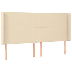 Maison Chic Tête de lit scandinave avec oreilles,meuble de chambre Crème 163x16x118/128 cm Tissu -MN14584