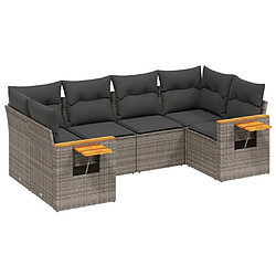 Maison Chic Salon de jardin 6 pcs avec coussins | Ensemble de Table et chaises | Mobilier d'Extérieur gris résine tressée -GKD34171