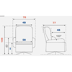 Inside 75 Fauteuil relax pivotant bi moteur BLOOM tissu maillé beige & moka pas cher