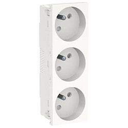 prise de courant - goulotte - 3 x 2p+t - borne auto - blanc - schneider electric nu307918t