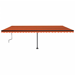 Avis vidaXL Auvent manuel rétractable sur pied 600x350 cm Orange/marron