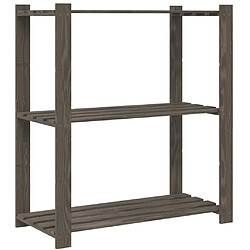 Acheter vidaXL Support de rangement à 3 niveaux gris 80x38x90 cm bois de pin