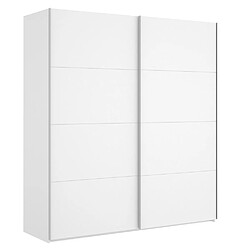 Pegane Armoire à portes coulissantes coloris blanc brillant - Longueur 180 x Profondeur 65 x Hauteur 204 cm