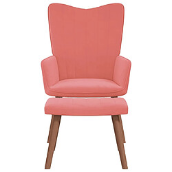 Maison Chic Chaise de relaxation | Fauteuil relax avec repose-pied Rose Velours -GKD27480 