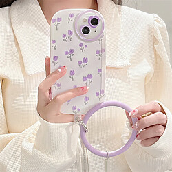 GUPBOO Étui pour iPhoneXsMax Tulipe violette japonais et coréen étui pour téléphone portable anneau silicone femmes