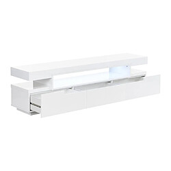 Acheter Vente-Unique Meuble TV 1 niche et 3 tiroirs avec LEDs - en MDF - Blanc - OKESA