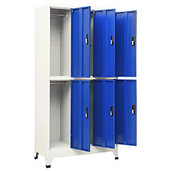 Acheter vidaXL Armoire à casiers Gris et bleu 90x45x180 cm Acier