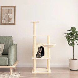 vidaXL Arbre à chat avec griffoirs en sisal crème 132 cm