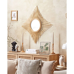 Beliani Miroir MAJENE 60 cm 60 cm Rotin Naturel