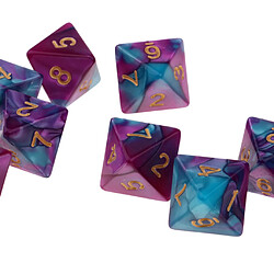 Acheter 10pcs multi-faces dés polyèdre dés D8 pour D u0026 D table de jeu TRPG violet + bleu