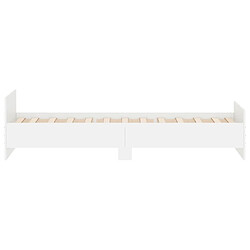 Maison Chic Lit adulte - Lit simple Cadre de lit,Structure du lit Contemporain blanc 90x200 cm bois d'ingénierie -MN53306 pas cher