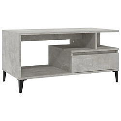 Maison Chic Table basse,Table Console Table d'appoint, Table pour salon Gris béton 90x49x45 cm Bois d'ingénierie -MN11282