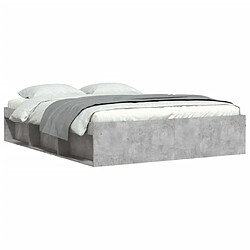 Maison Chic Lit adulte - Lit simple Cadre de lit,Structure du lit Contemporain gris béton 140x200 cm -MN20380