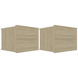 vidaXL Tables de chevet 2 pcs Chêne sonoma 40x30x30 cm Bois ingénierie