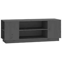 vidaXL Meuble TV Gris 110x35x40,5 cm Bois de pin massif