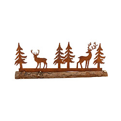 Acheter Aubry Gaspard Décor cerfs et sapins en métal Lot de 2.