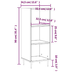 vidaXL Buffet sonoma gris 34,5x32,5x90 cm bois d'ingénierie pas cher