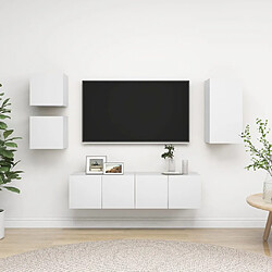 vidaXL Ensemble de meubles TV 5 pcs Blanc Bois d'ingénierie