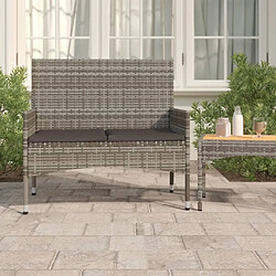 Maison Chic Banc de jardin à 2 places | Banquette de jardin | Chaise Relax avec Coussins Gris Résine Tressée -MN56458