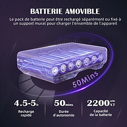 Avis Lexzurn Aspirateur Balai Sans Fil 30000Pa, 50min Autonomie, 2200mAhx7 Batterie