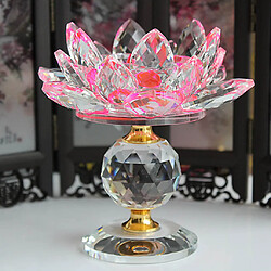 cristal lotus fleur bougeoir photophore maison feng shui décor rose pas cher