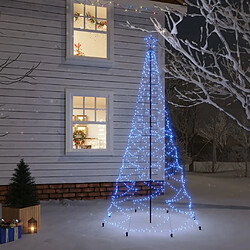 vidaXL Arbre de Noël avec poteau en métal 500 LED bleues 3 m