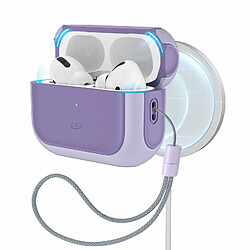 ESR Coque Douce avec HaloLock Compatible avec AirPods Pro 2022/2019, Fixation et Recharge Magnétique, Protection Contre Chute, Design Facile à Ouvrir, Voyant LED Visible, Violet