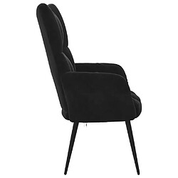 Avis vidaXL Chaise de relaxation Noir Velours