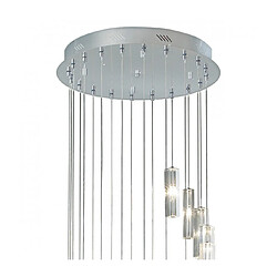 Luminaire Center Suspension Galileo Cristal,chrome poli 20 ampoules 300cm