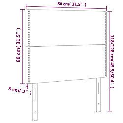 vidaXL Tête de lit à LED Bleu foncé 80x5x118/128 cm Velours pas cher