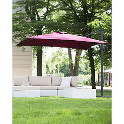 Beliani Parasol de jardin carré 250 x 250 cm bordeaux MONZA