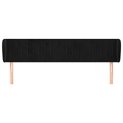 Avis Maison Chic Tête de lit scandinave avec oreilles,meuble de chambre Noir 183x23x78/88 cm Velours -MN42935