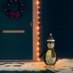 vidaXL Décoration de Noël pingouin à LED Tissu de luxe 60 cm