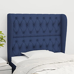 Maison Chic Tête de lit scandinave avec oreilles,meuble de chambre Bleu 103x23x118/128 cm Tissu -MN69723