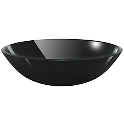 vidaXL Lavabo Verre trempé 42 cm Noir