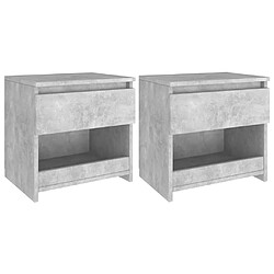 vidaXL Tables de chevet 2 pcs Gris béton 40x30x39 cm Aggloméré