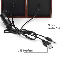 Acheter Universal Haut-parleurs câblés USB Computer en bois de subwoofer avec des haut-parleurs de basse de 3,5 mm | haut-parleurs portables (rouge)