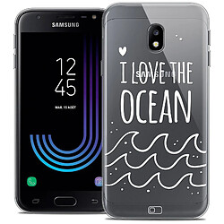 Caseink Coque Housse Etui Samsung Galaxy J3 2017 J320 (5 ) [Crystal Gel HD Collection Summer Design I Love Ocean - Souple - Ultra Fin - Imprimé en France]