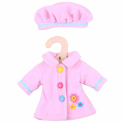 Bigjigs Toys Manteau Rose - Poupée Douce 28cm