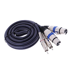 câble femelle double xlr vers mâle rca 2 xlr vers 2 fiche rca câble audio 1.5m