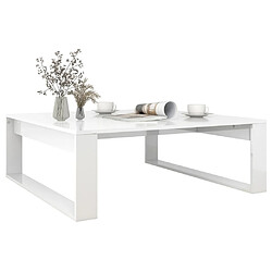 Avis vidaXL Table basse blanc brillant 100x100x35 cm bois d'ingénierie