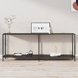 Maison Chic Table console | Meuble d'entrée | Table d'appoint Noir 200x35x75,5 cm Verre trempé -GKD58643