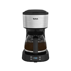 TEFAL Cafetiere filtre inox programmable 1,2L, 8 a 12 tasses, Ecran Led, Filtre permanent, Maintien au chaud, Equinox CM520D10