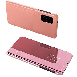 Ozzzo transparent view coque cover pour samsung galaxy a72 4g rose