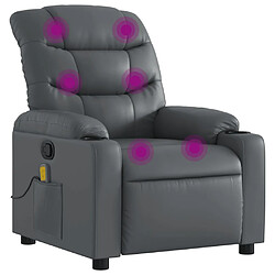 vidaXL Fauteuil de massage inclinable Gris Similicuir