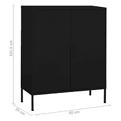 vidaXL Armoire de rangement Noir 80x35x101,5 cm Acier pas cher