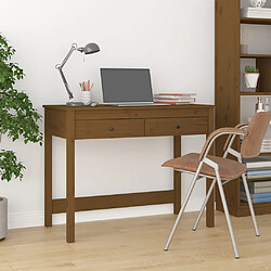 vidaXL Bureau avec tiroirs Marron miel 100x50x78 cm Bois massif de pin